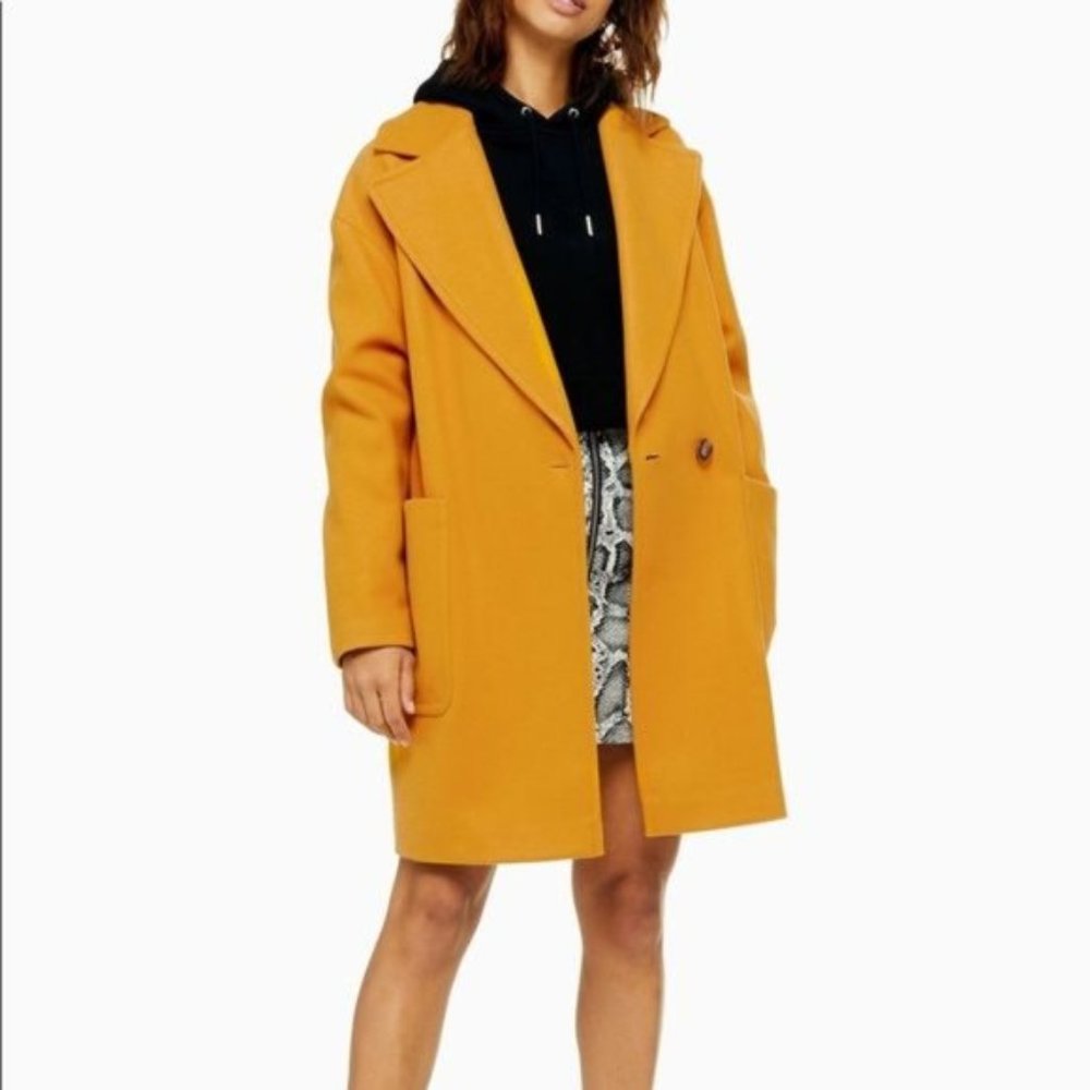Topshop Oversized Mustard Carly Coat
